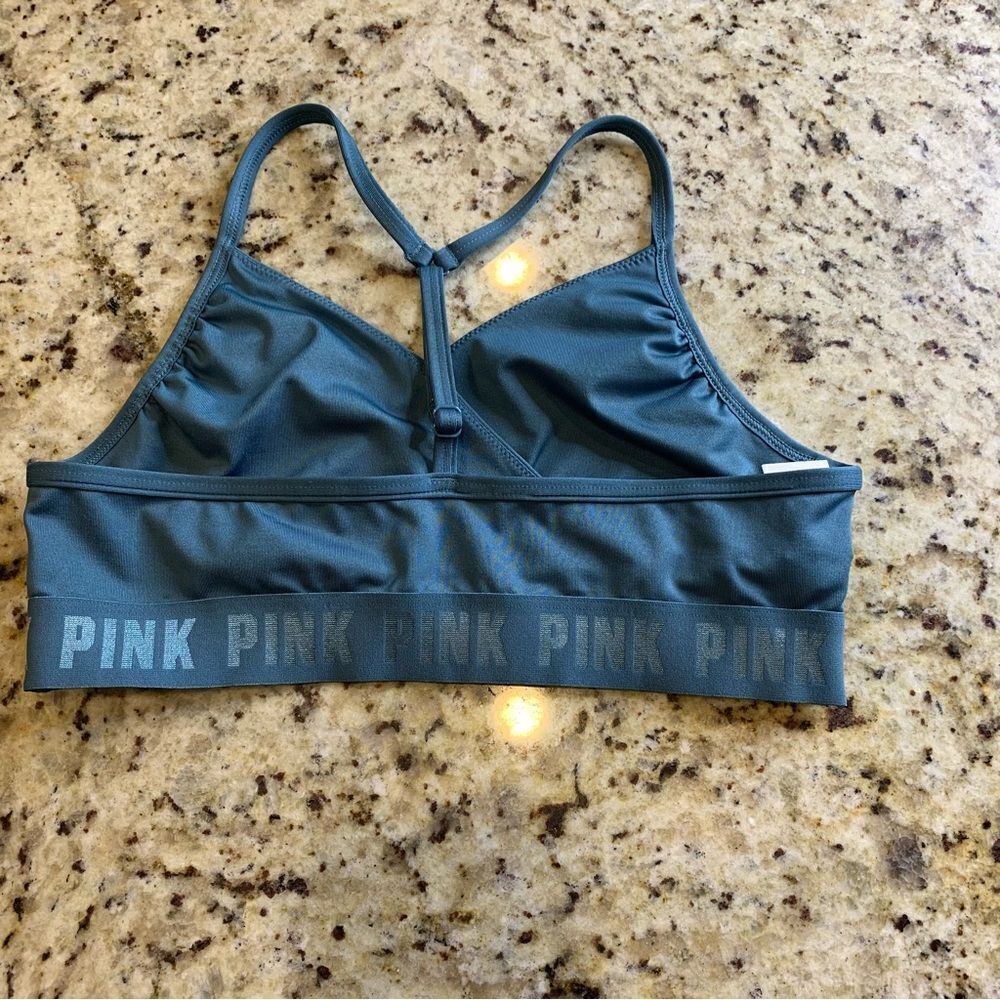 PINK Victoria’s Secret Sport Lightly Lined Sports Bra Blue Size Medium - Picture 2 of 9